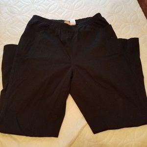 Ladies elastic waist black jeans